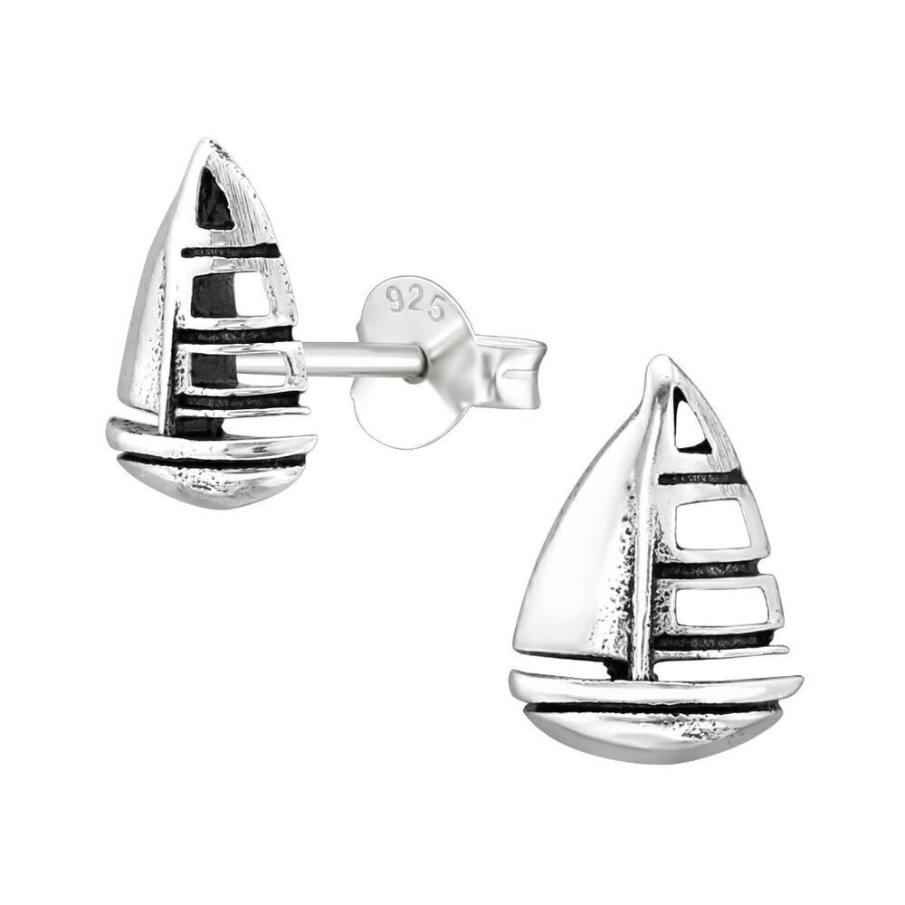 Sterling Silver Tiny Stud Sailboat Earrings